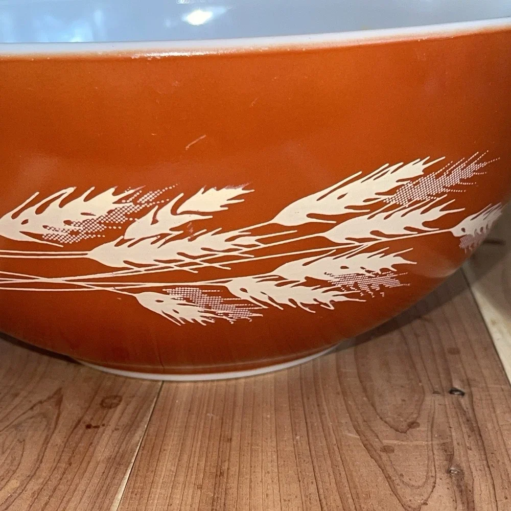 Vintage PYREX Autumn Harvest Cinderella Mixing Bowl # 443 Fall Thanksgiving